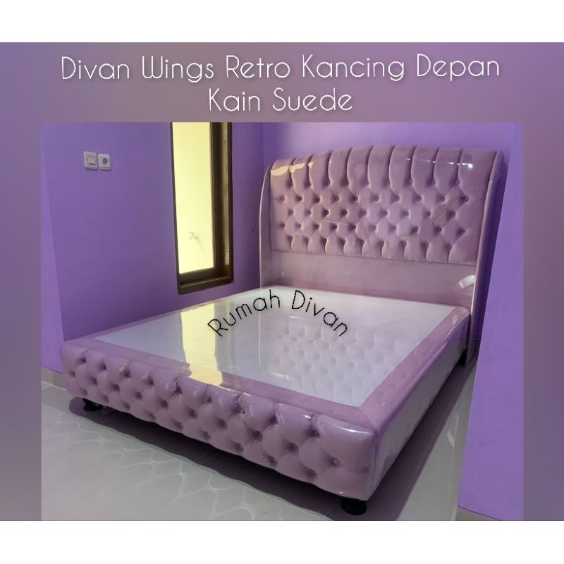 divan dipan tempat tidur wings retro kain suede belum termasuk kasur springbed divan dipan tempat tidur wings retro kain suede belum termasuk kasur springbed