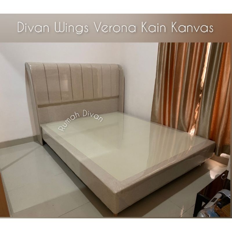 divan dipan tempat tidur wings verona tanpa laci kain suede/kanvas/oscar divan dipan tempat tidur wings verona tanpa laci kain suede/kanvas/oscar