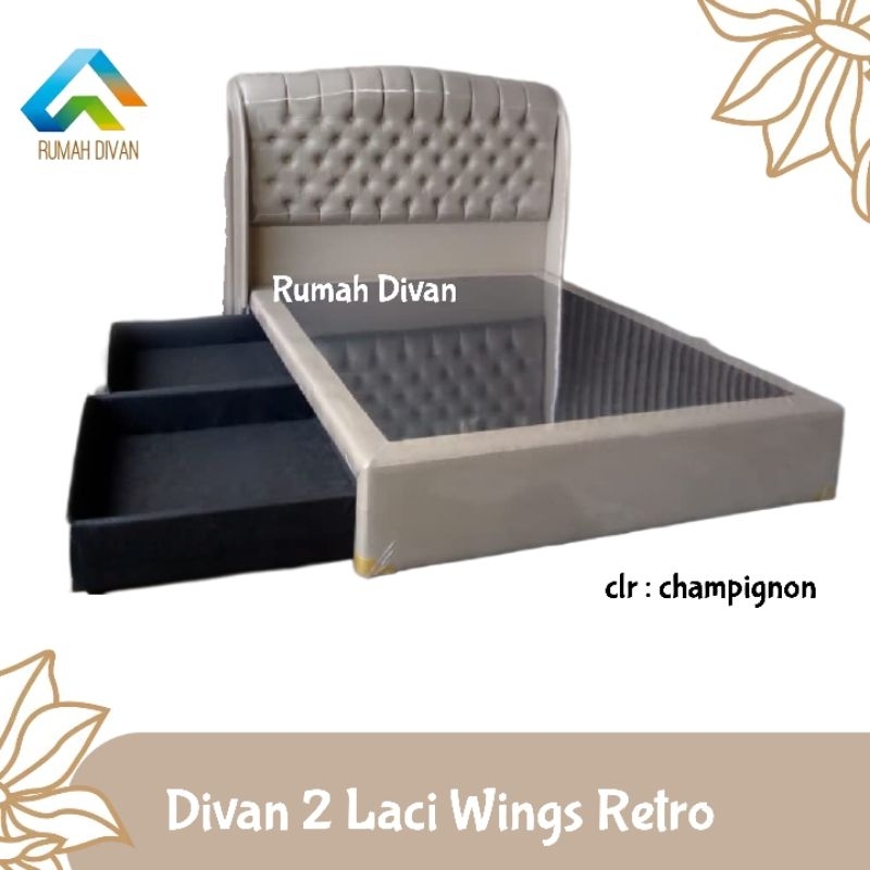 divan dipan ranjang tempat tidur alas kasur plus 2 laci besar hb wings retro bisa pilih warna divan dipan ranjang tempat tidur alas kasur plus 2 laci besar hb wings retro bisa pilih warna