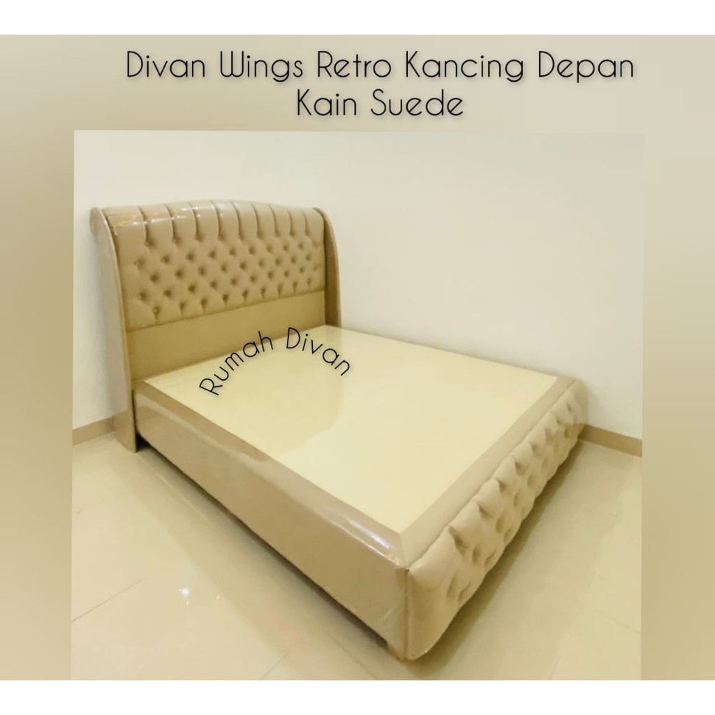 divan dipan tempat tidur wings retro kain suede belum termasuk kasur springbed divan dipan tempat tidur wings retro kain suede belum termasuk kasur springbed