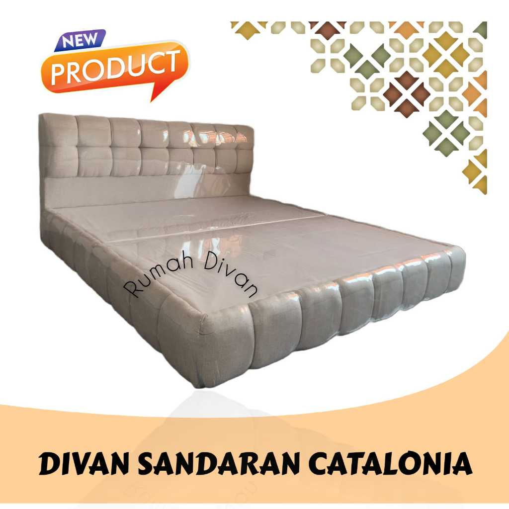 divan dipan tempat tidur catalonia cantik kain kanvas / suede divan dipan tempat tidur catalonia cantik kain kanvas / suede