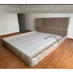 divan dipan tempat tidur columbia minimalis motif keliling kain suede/kanvas/oscar