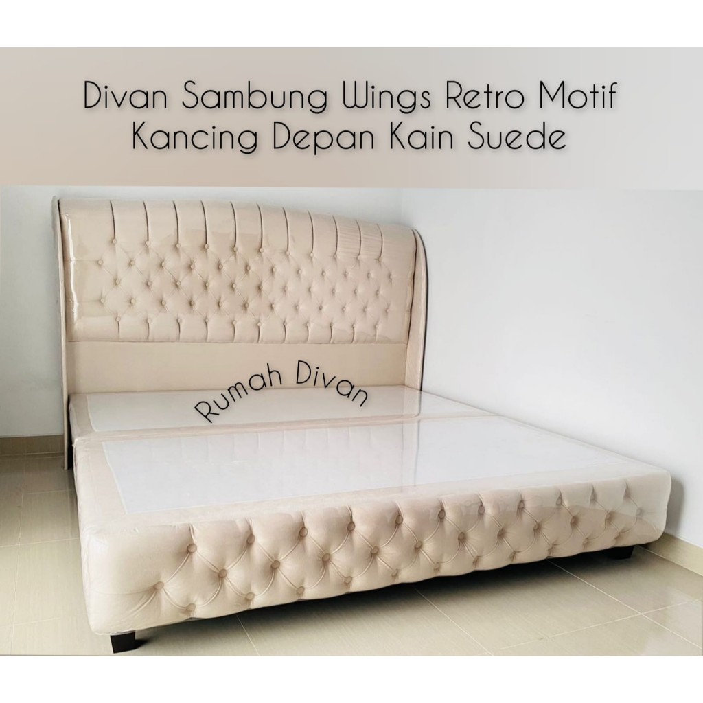 divan dipan tempat tidur wings retro kain suede belum termasuk kasur springbed divan dipan tempat tidur wings retro kain suede belum termasuk kasur springbed