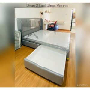 divan dipan tempat tidur 2 laci besar wings verona oscar alas kasur springbed
