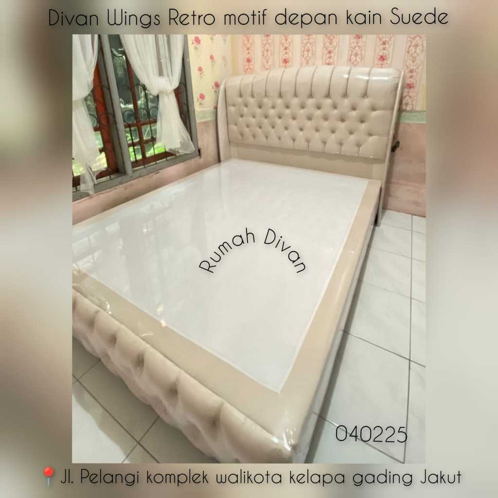 divan dipan tempat tidur wings retro kain suede belum termasuk kasur springbed divan dipan tempat tidur wings retro kain suede belum termasuk kasur springbed