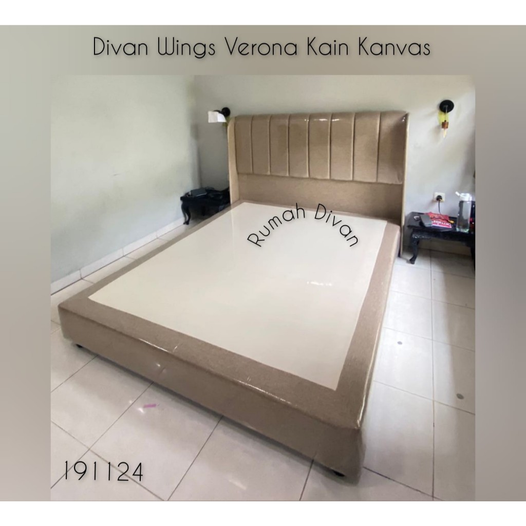 divan dipan tempat tidur wings verona tanpa laci kain suede/kanvas/oscar divan dipan tempat tidur wings verona tanpa laci kain suede/kanvas/oscar