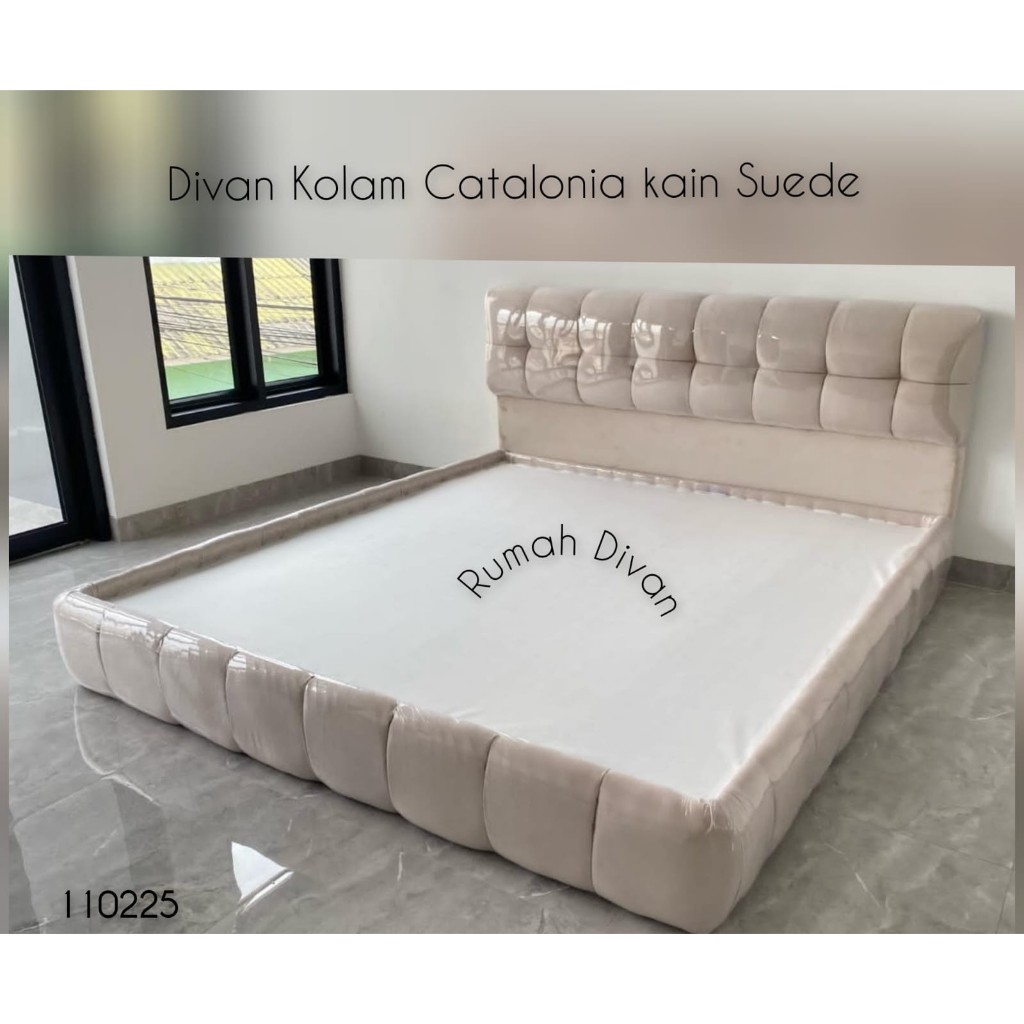 divan dipan tempat tidur catalonia cantik kain kanvas / suede divan dipan tempat tidur catalonia cantik kain kanvas / suede