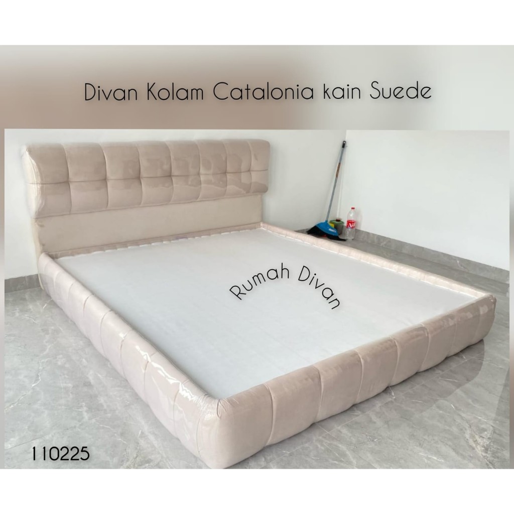 divan dipan tempat tidur catalonia cantik kain kanvas / suede divan dipan tempat tidur catalonia cantik kain kanvas / suede