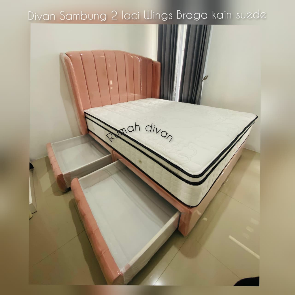 dipan divan tempat tidur 2 laci besar wings braga laci motif dipan divan tempat tidur 2 laci besar wings braga laci motif
