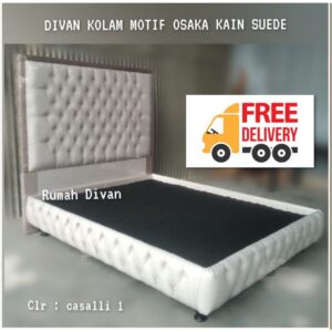 divan dipan tempat tidur ranjang motif sandaran osaka divan kolam full kancing bisa pilih warna