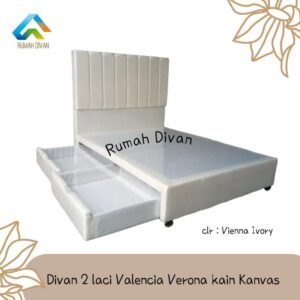 divan dipan ranjang tempat tidur plus 2 box laci hb valencia verona sandaran tinggi minimalis