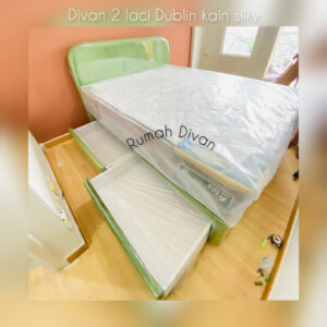 divan dipan tempat tidur 2 laci sandaran dublin